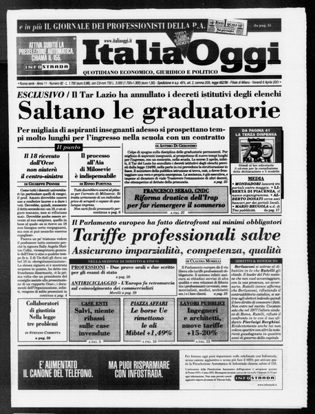 Italia oggi : quotidiano di economia finanza e politica